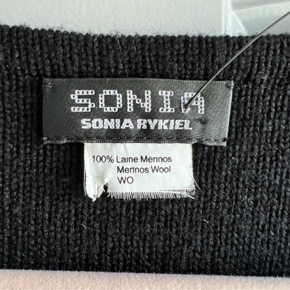 Sonia Rykel Wool Sweater womens size medium black navy bell sleeve - Picture 6 of 10